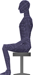 Man figure seated for scale comparison